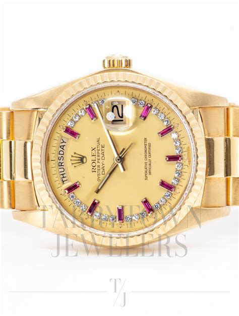 rolex day-date 18038 yellow gold ruby dial|rolex 18038 serial numbers.